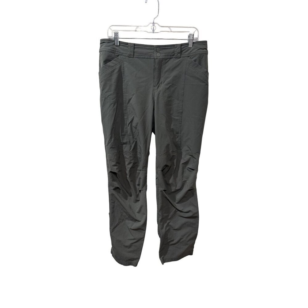 REI Co-Op Womens Gray Outdoor Hiking Pants Button Closure Pockets Durable sz 12